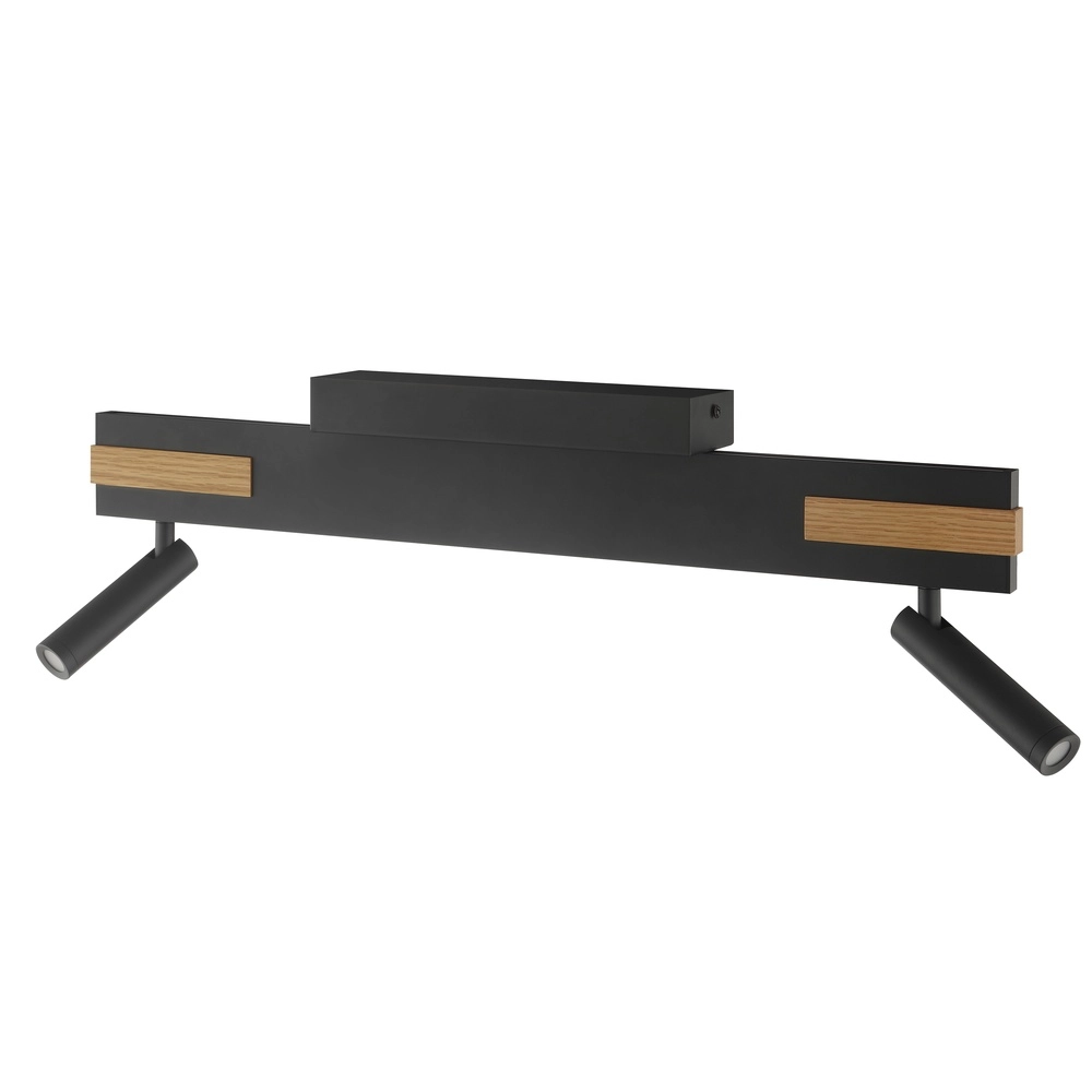 Lampe de plafond à design Streamline noir avec bois Brilliant 4004353463617