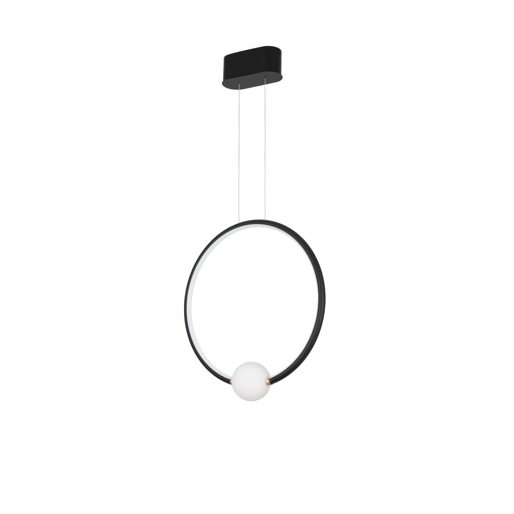 Suspension Celia noir avec rond blanc Lyora 5212017429377