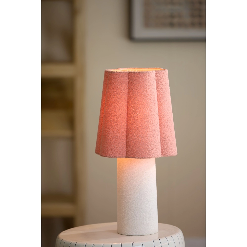 Lampe de table Musaby Forme organique - blanc et rose Light & Living 8717807784256