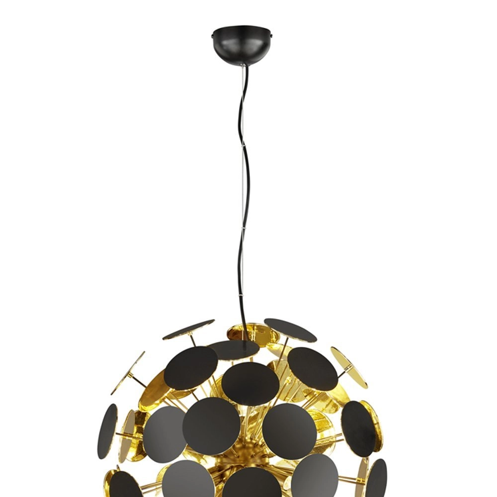 Lampe à suspension Discalgo 54 cm noir avec or Trio 4017807330953