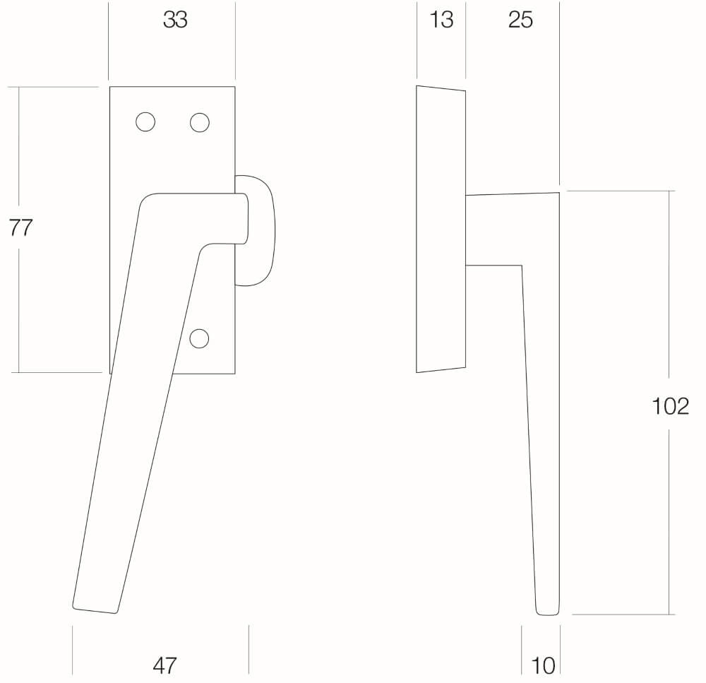 Fermeture de fenêtre Fixon avec arête gauche chromée Intersteel 8714186022849