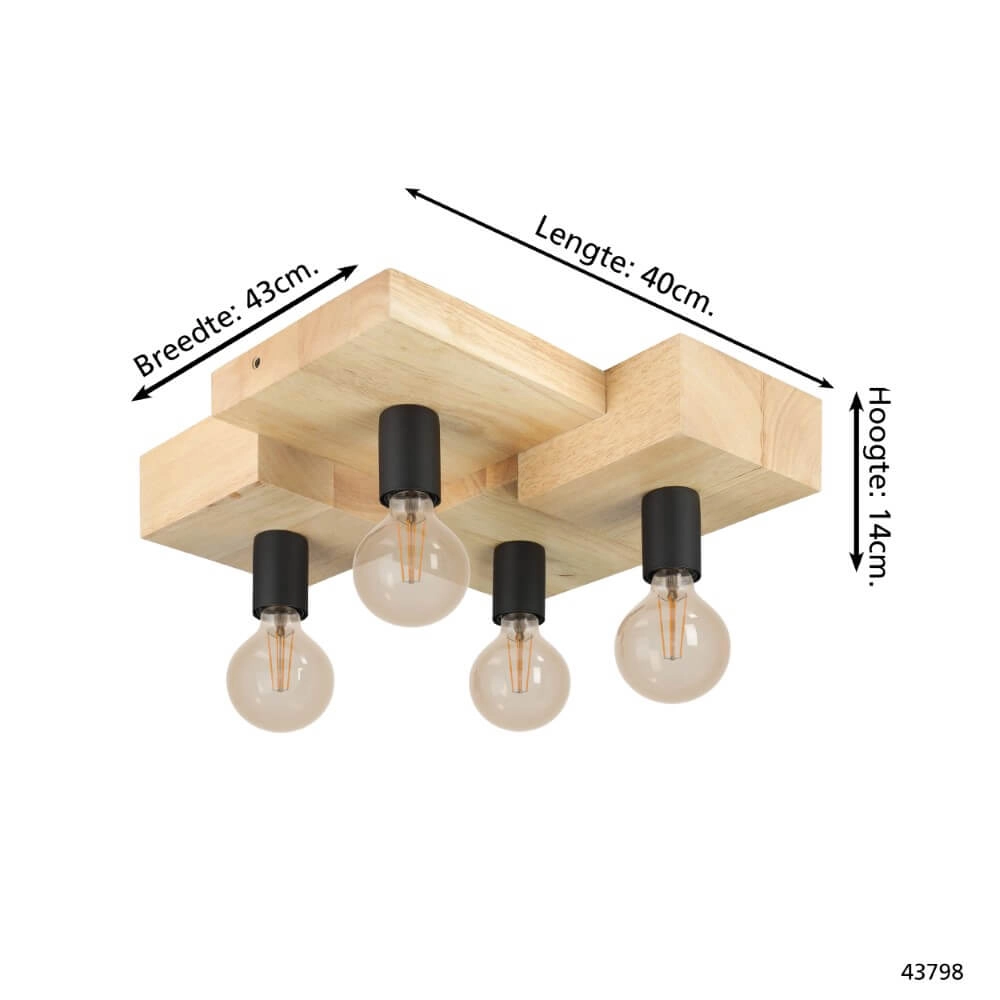 Plafonnier 4 lumières Halkin conception Eglo 9002759437985