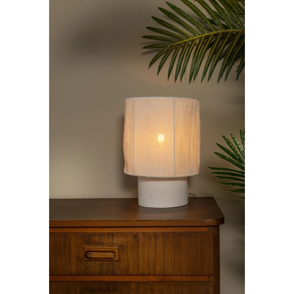 Lampe de table Tissaja Ø 20 cm de blanc Lucide 5411212061614