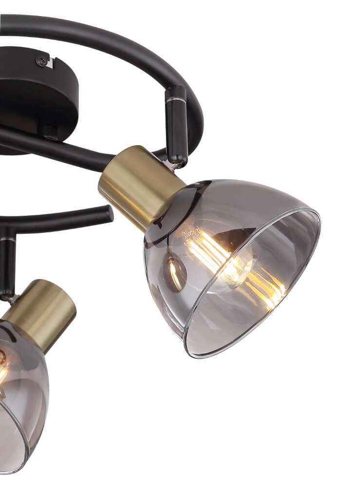 Plafonnier 3 lumières Jay noir avec de l'or Globo 9007371399390