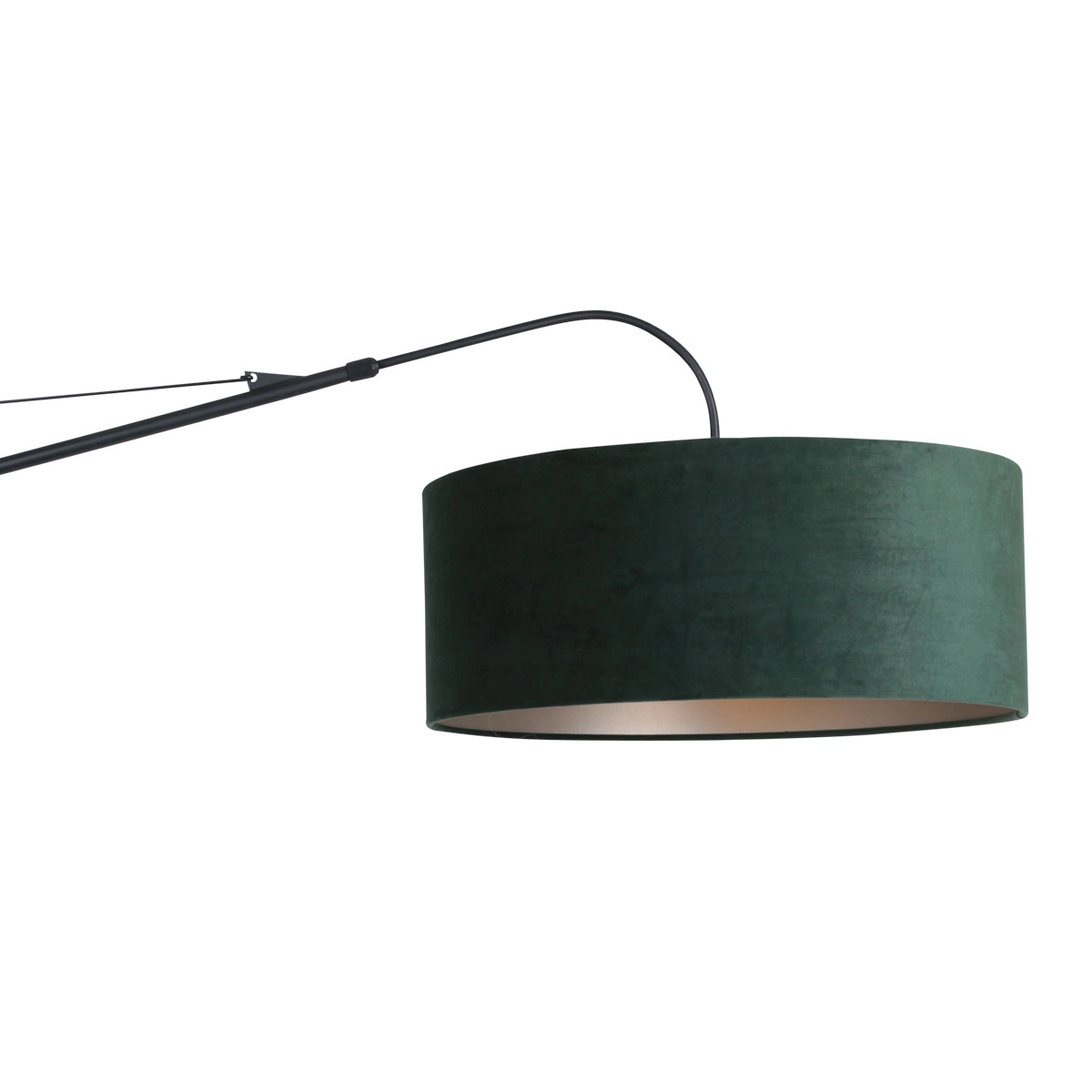 Applique Elegant Classy 50 cm noir avec abat-jour en velours vert
