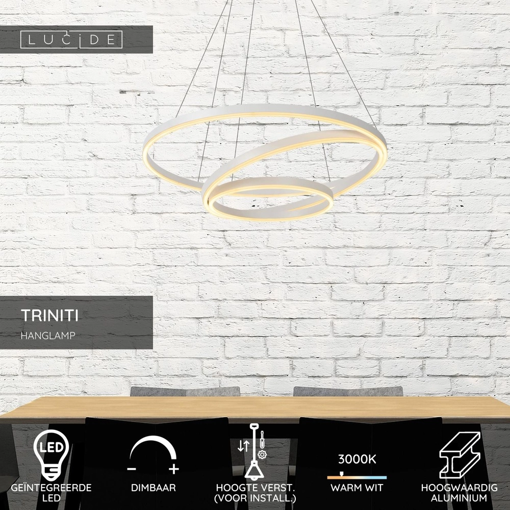 Lampe pendante moderne Triniti Blanc dimmable Lucide 5411212460721