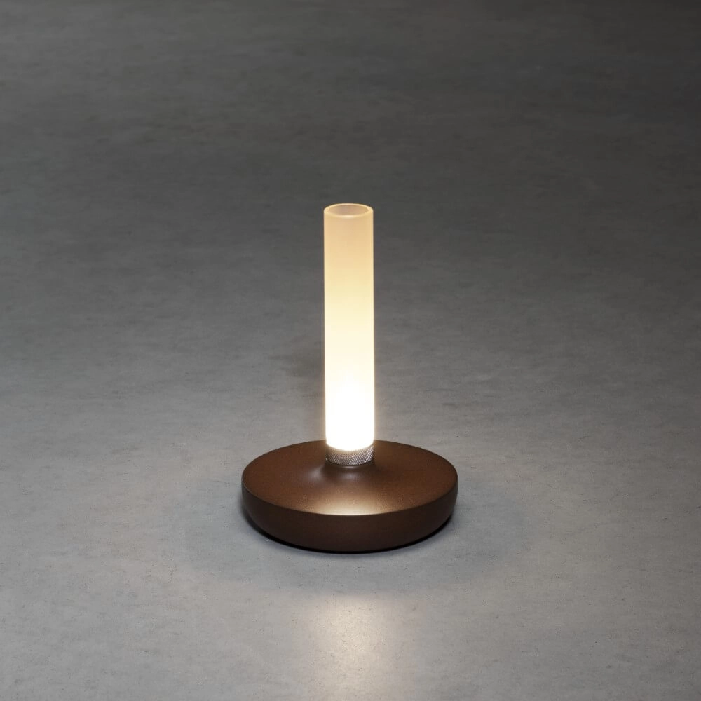 Lampe de table rechargeable Biarritz brun rouille KonstSmide 7318308279732