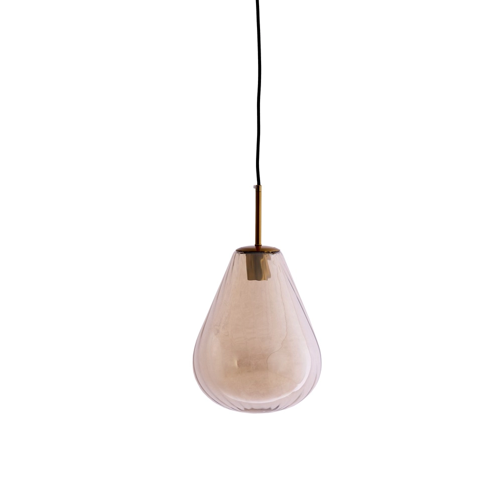 Lampe suspendue en verre Leona Ø 25cm - verre ambré