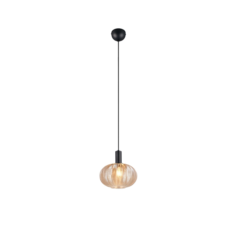 Lampe pendante classique Elvezia Verre ambré Trio 4017807677768