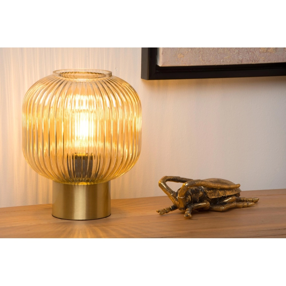 Lampe de table Maloto Ø 20 cm d’ambre Lucide 5411212451255