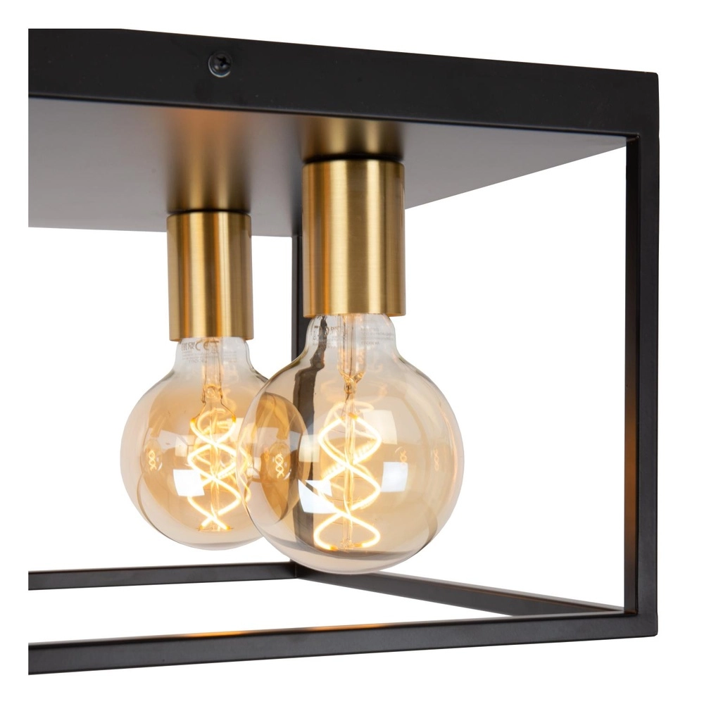 Lampe de plafond Ruben Carré noir de 36 cm Lucide 5411212010919