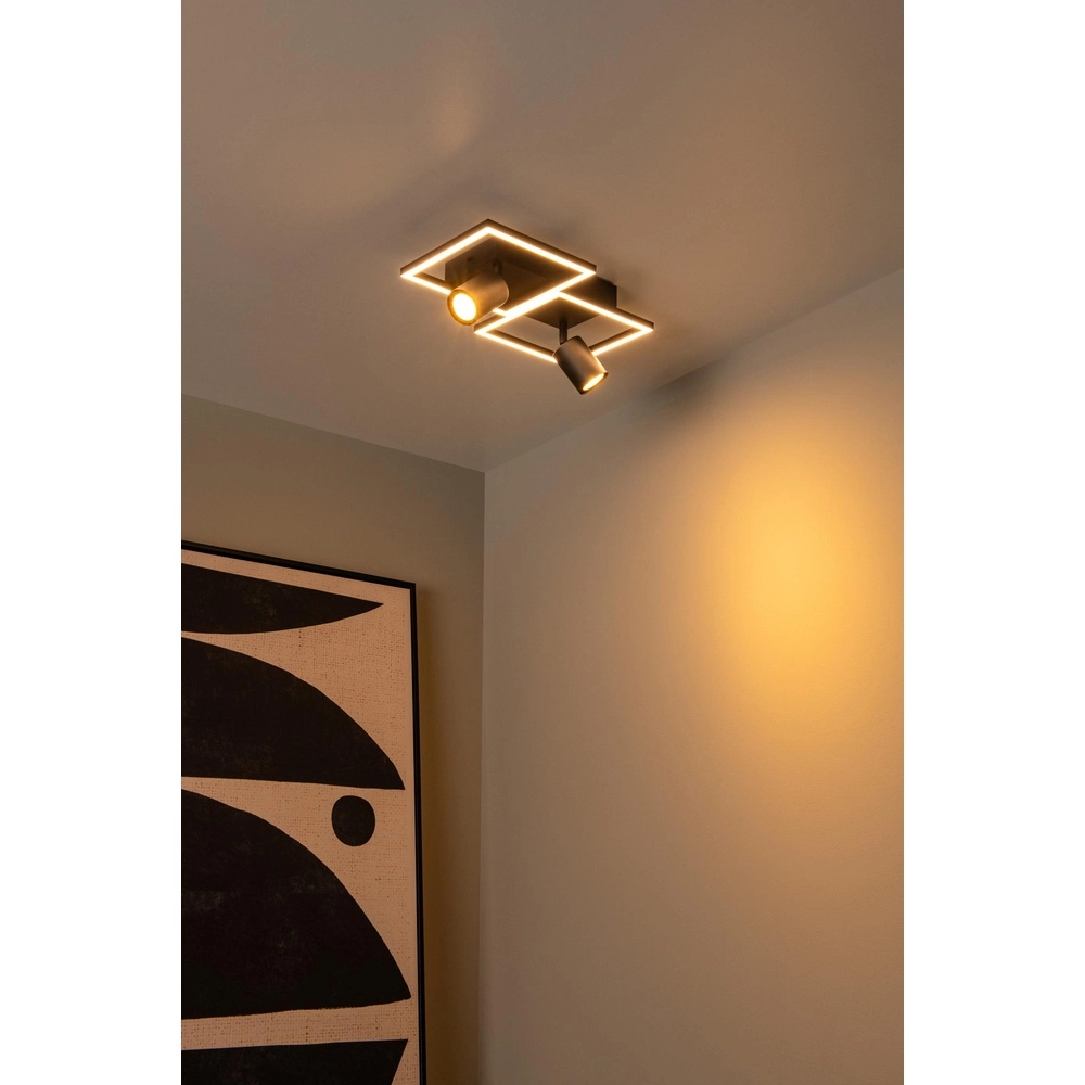 Lampe de plafond à design Arianne LED avec 2x GU10 noire Lucide 5411212530882