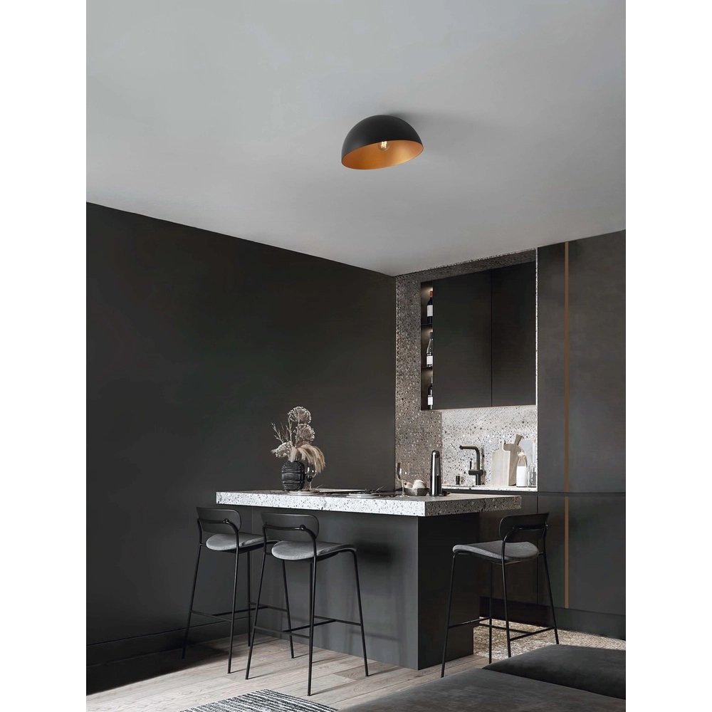 Plafonnier Onia noir avec or Ø 40cm Lyora 5212017458117