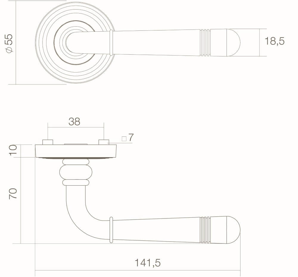 Poignée de porte rurale Helena vieux gris Intersteel 8714186392706