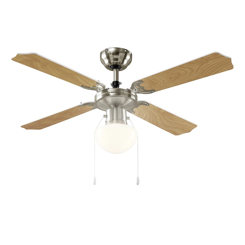 Fan Fan nickel avec lampe