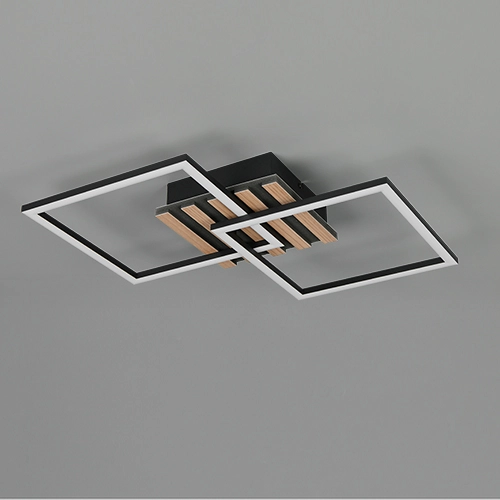 Lampe de plafond moderne Zaro Noir 59,5 cm Trio 4017807685961