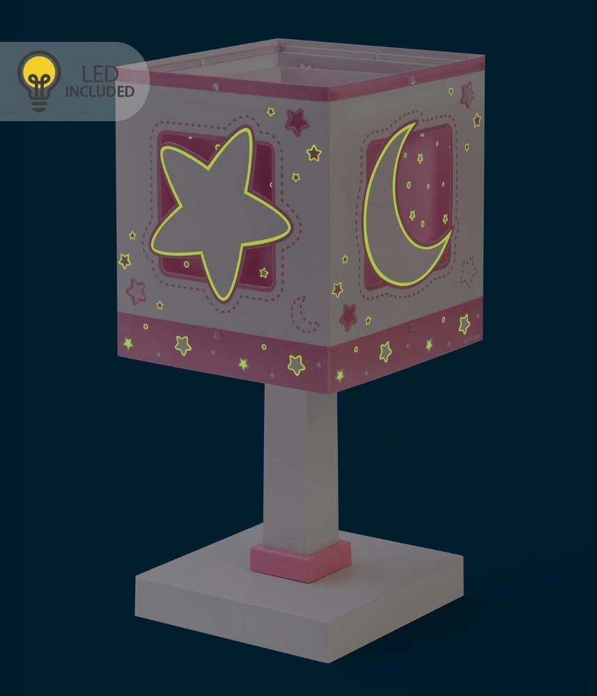 Lampe de table Moonlight Lueur rose dans le noir Dalber 8420406002446