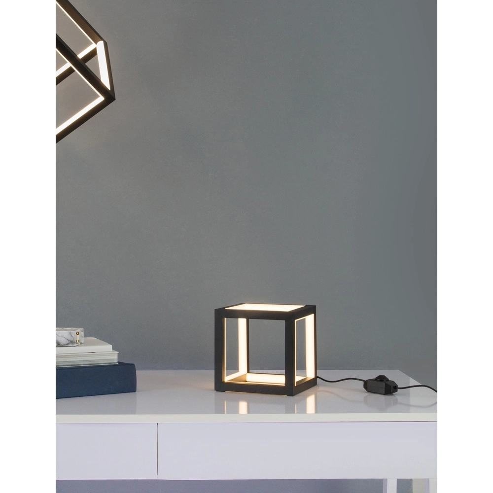 Lampe de table carrée Gabbia noir Lyora 5212017428943
