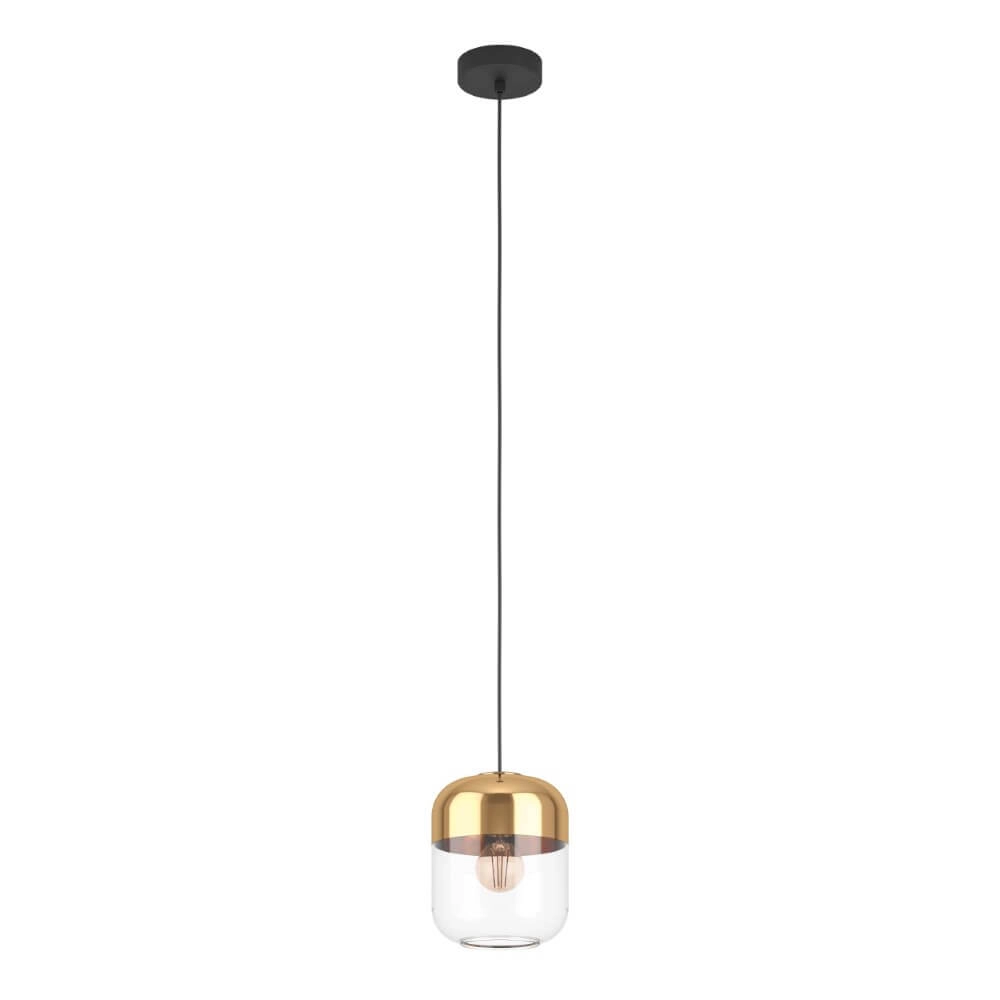 Lampe suspendue dorée Maryvilla avec abat-jour en verre Eglo 9008606244553