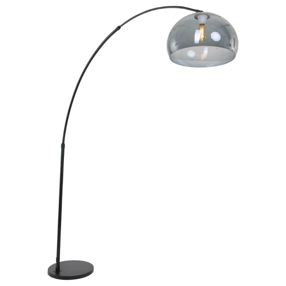 Lampe à arc Stresa noir avec verre fumé Steinhauer 8712746116489