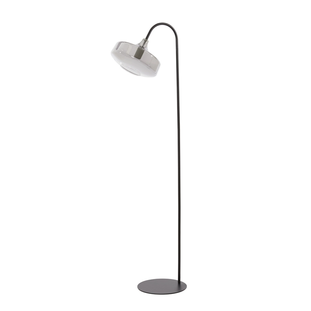 Lampe de pied en verre Solna Noir
