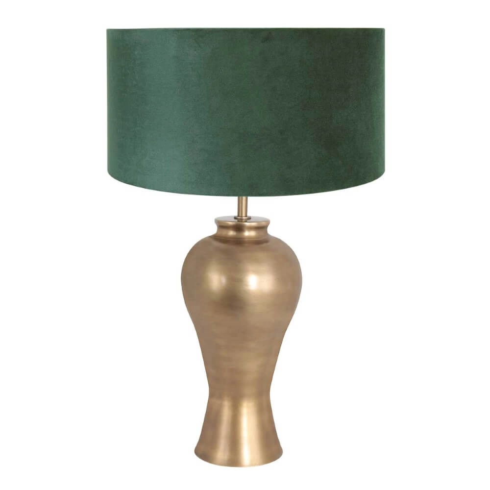 Lampe de table Brass or avec vert Lampe de table Brass or avec vert