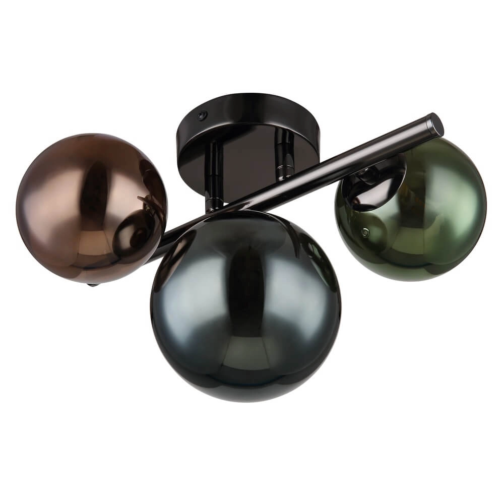 Applique murale noire Riha Verre coloré 3 lumières Globo 9007371453108