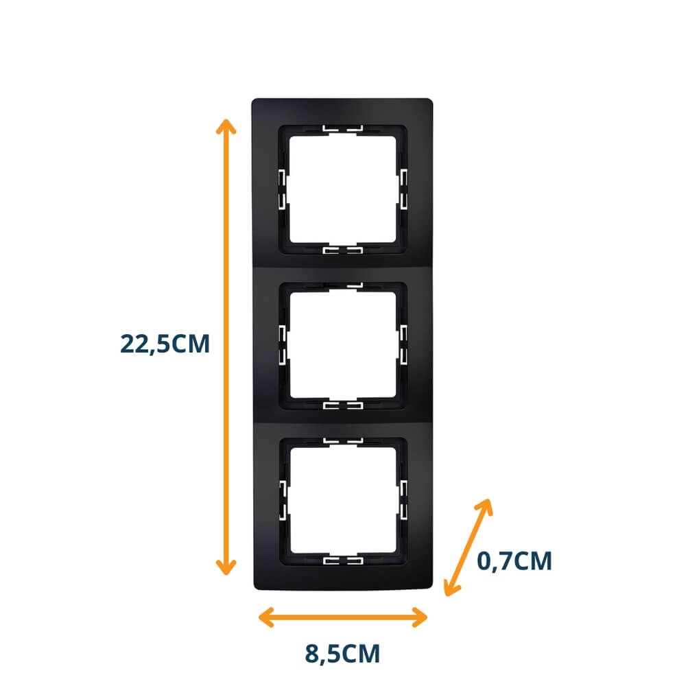 Cadre de recouvrement Paris Noir 2 voies Lyora 4008224657204