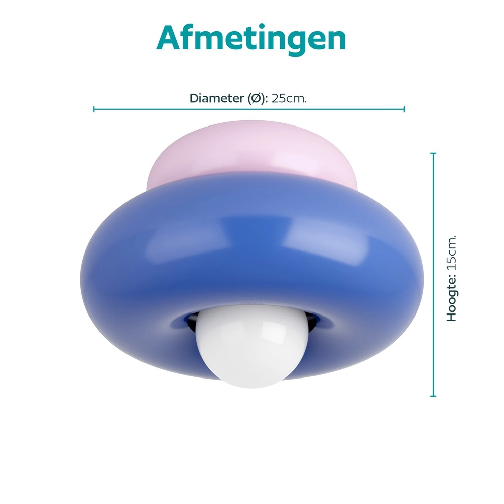 Lampe de plafond à design Torchiarolo rose avec bleu Eglo 9008606405442
