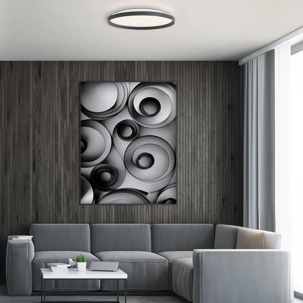 Éclairage de plafond moderne Flady noir Ø30cm Steinhauer 8712746181012