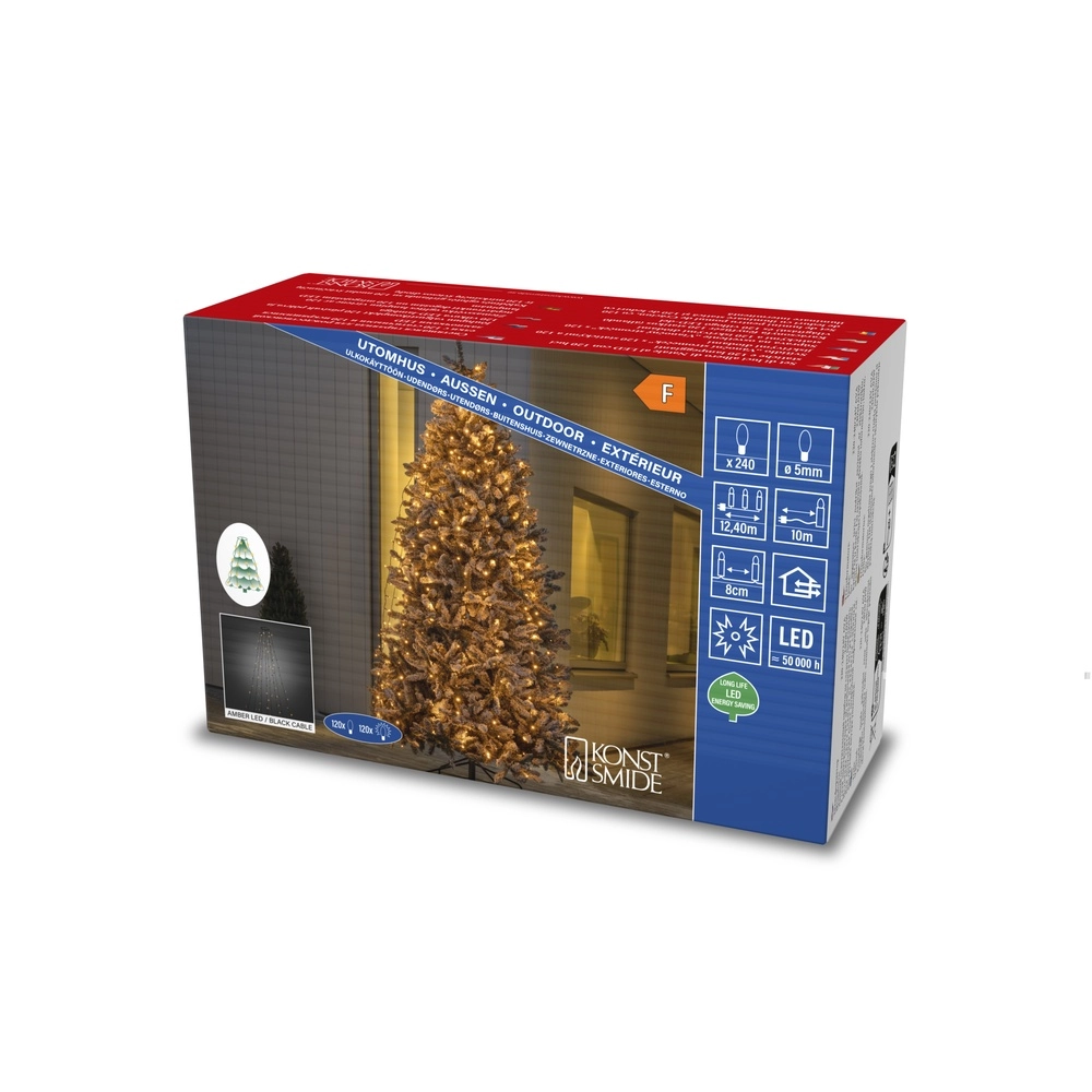 Kit d’éclairage 240cm - 8x 30 led - 2200K pour sapin de Noël KonstSmide 7318306320818