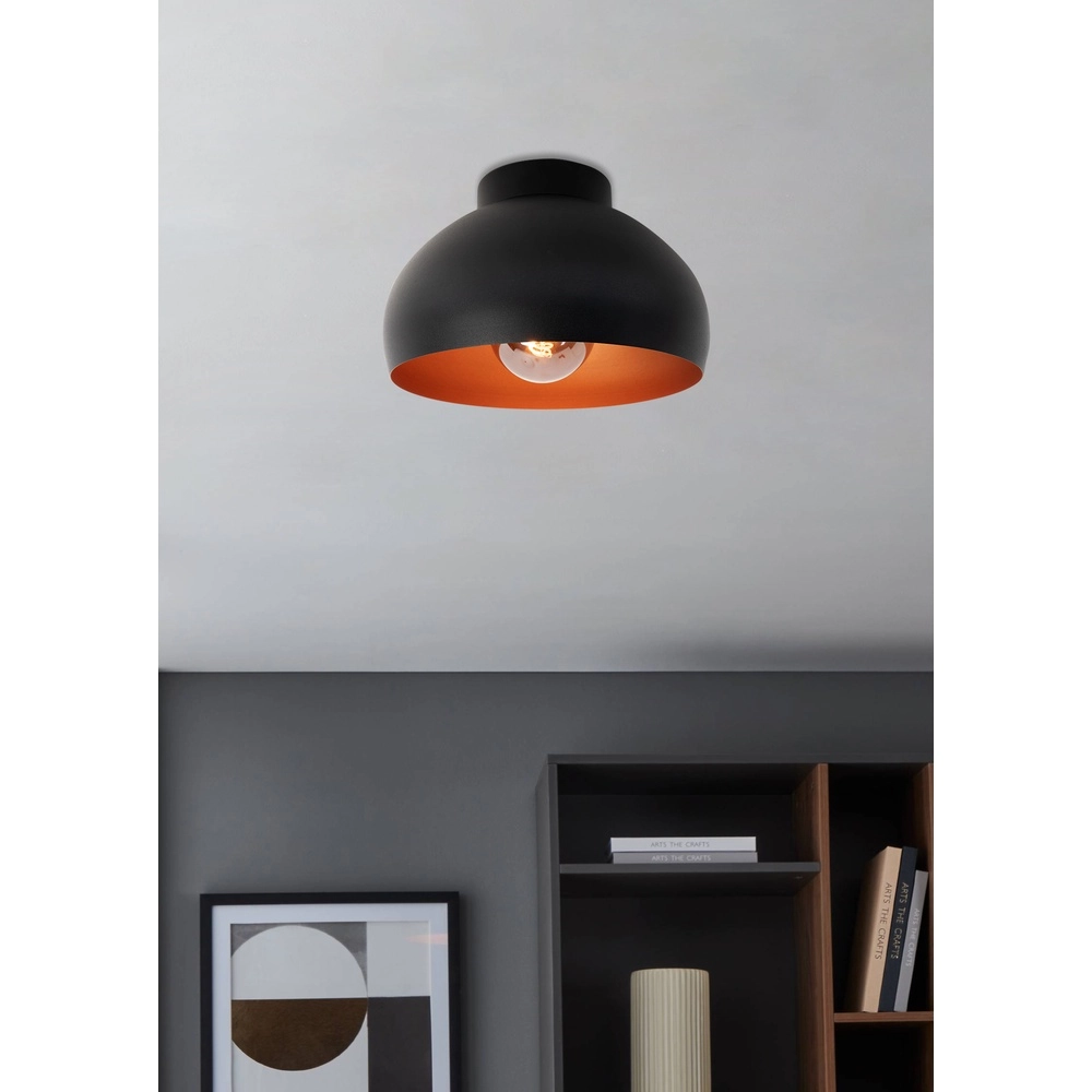 Noir avec lumière en cuivre au plafond Mogano 2 Ø 17,5 cm Eglo 9008606244607