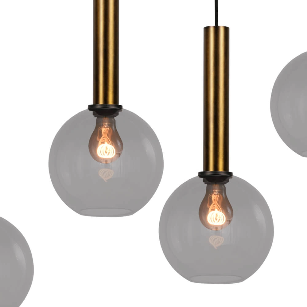 Lampe suspendue 6 lumières Bella 2 avec verre fumé Masterlight 8718121344454