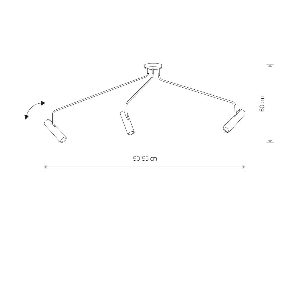 Plafonnier 3 lumières Eye Super flexible Lyora 5903139649193