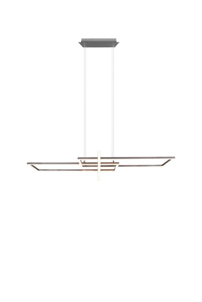 Lampe à suspension LED Salinas 110cm gris métallisé Trio 4017807487909