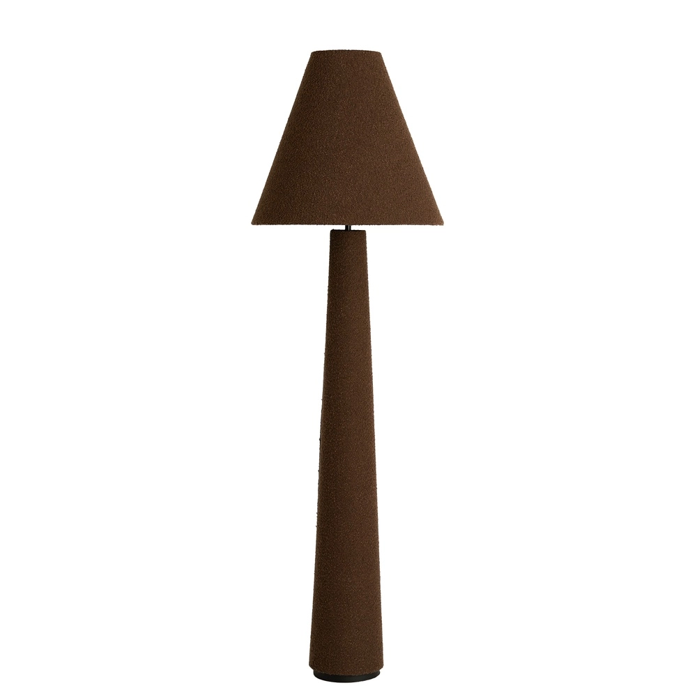 Lampe de pied Devia Ø 50cm - bouclé - brun
