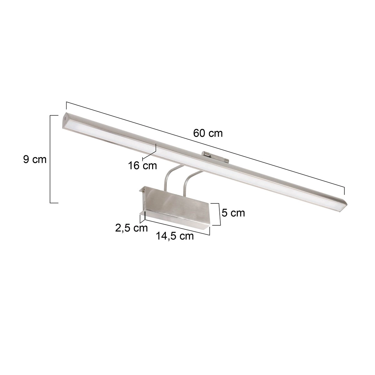 Applique murale Litho LED 60cm gris métal Steinhauer 8712746129373