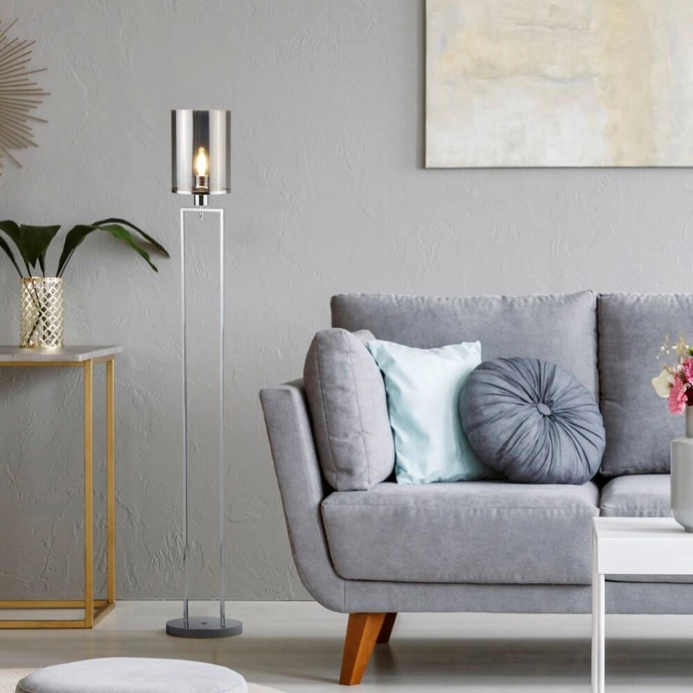 Lampadaire Catalina avec verre fumé Searchlight 5053423097886