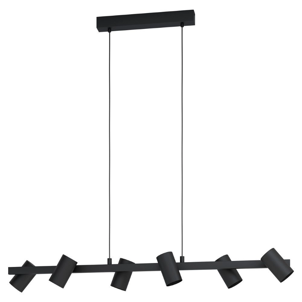 Lampe suspendue salle à manger Gatuela 1 6 lumières noir