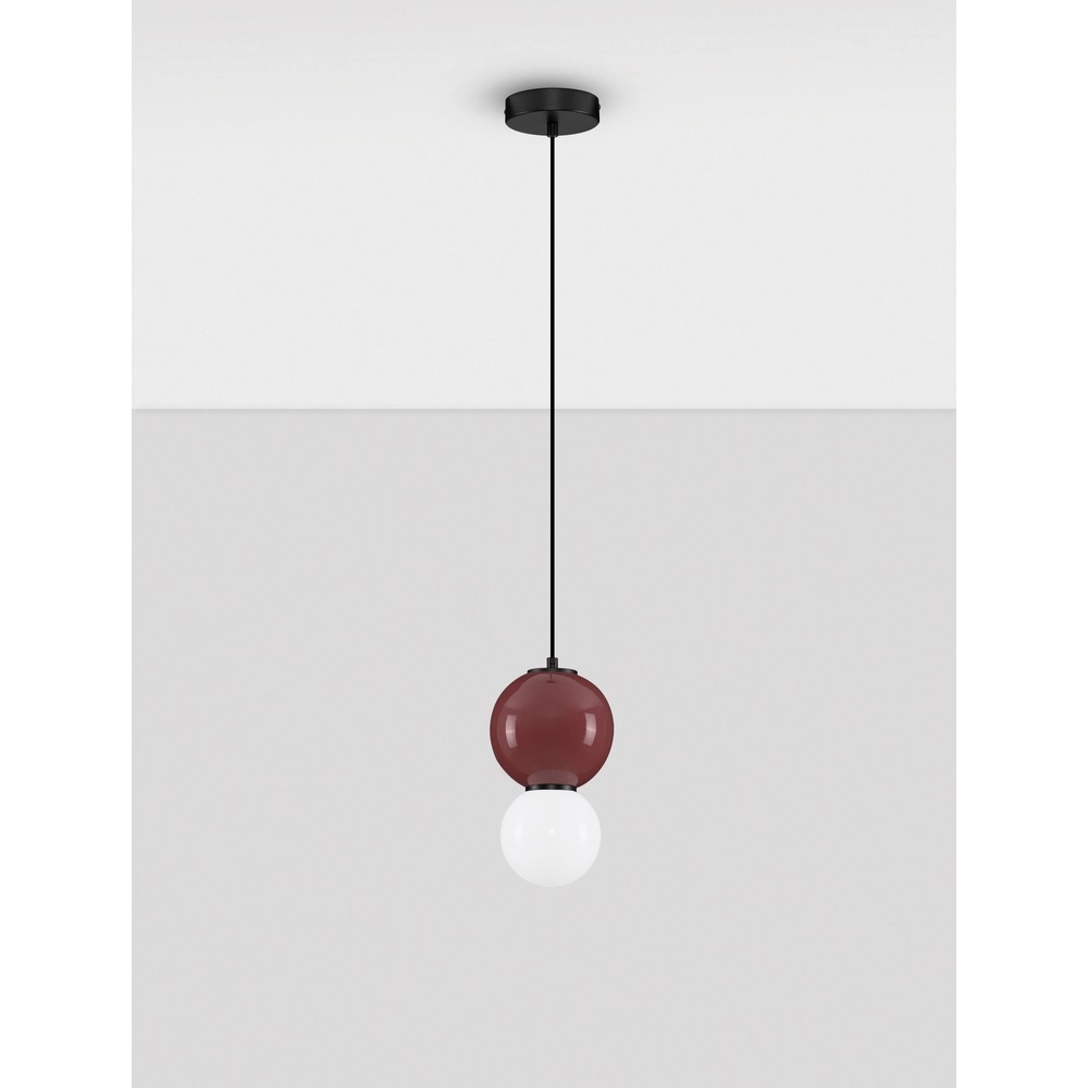 Suspension Noesis Ø 15cm bordeaux rouge avec blanc Lyora 5212017483706