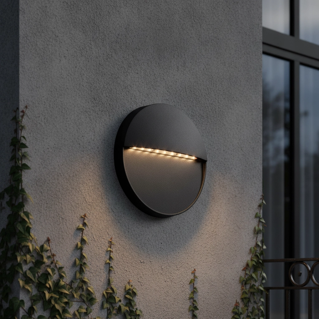 Applique murale ronde Rodix noir