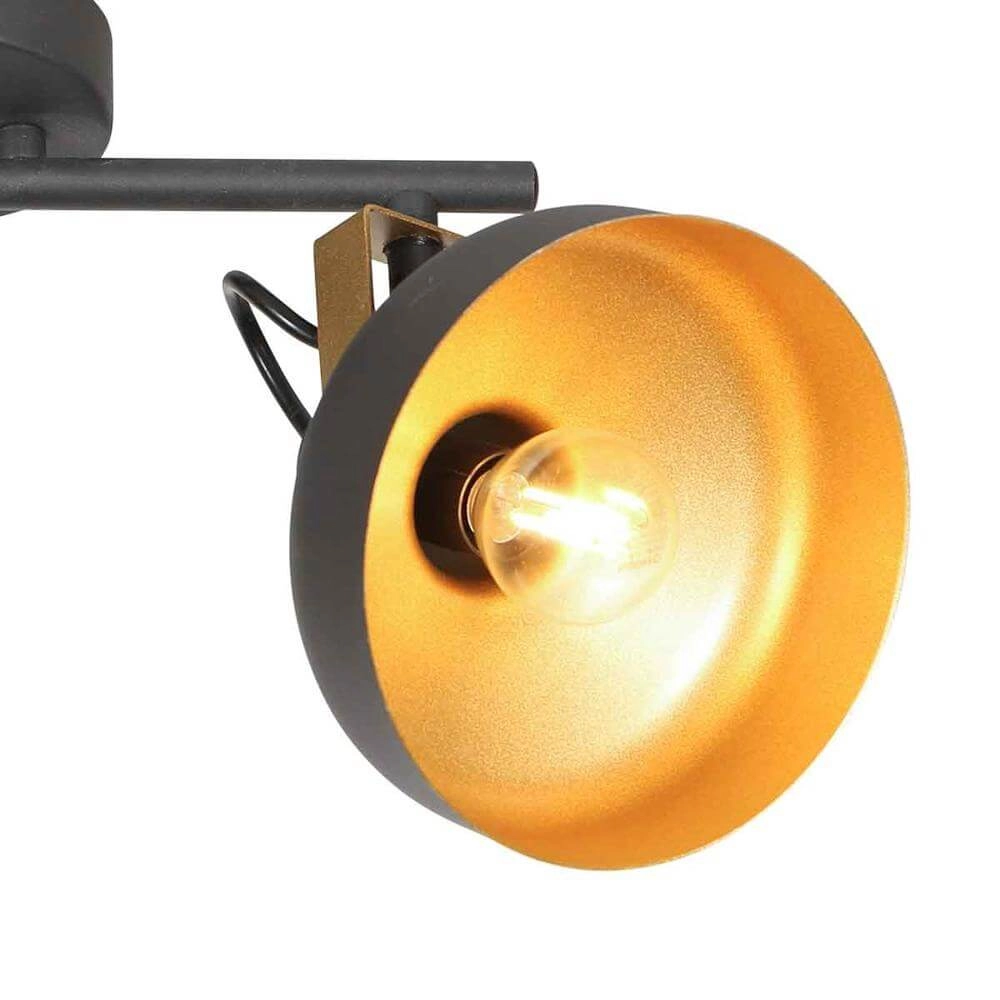 Plafonnier Prato noir avec or 2 lumières Steinhauer 8712746176384