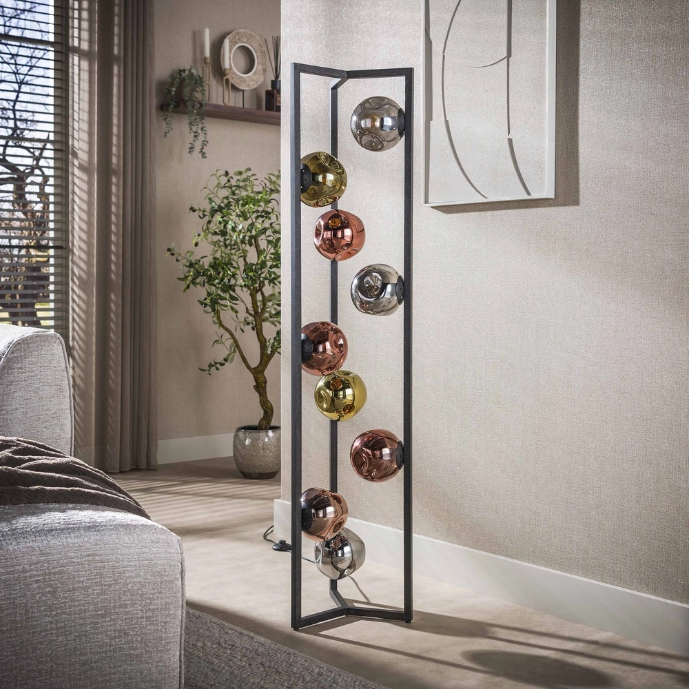 Lampe de pied en verre Stellar 9 lumières Lyora 8716803511590