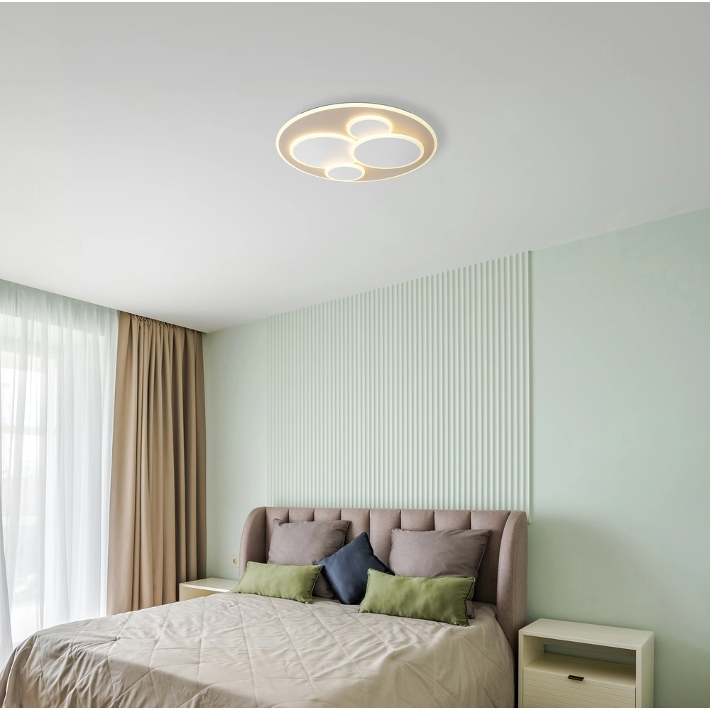 Plafonnier moderne Monty rond sable brun Globo 9007371589005