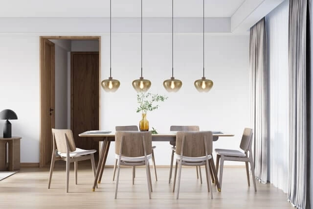 Suspension 4 lumières Genua marron avec verre doré Ø 29cm Masterlight 8718121357034