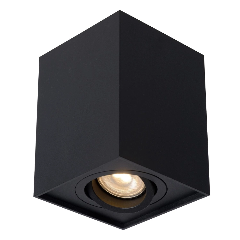 Emplacement de plafond monté en surface Tube Carré noir Lucide 5411212221285