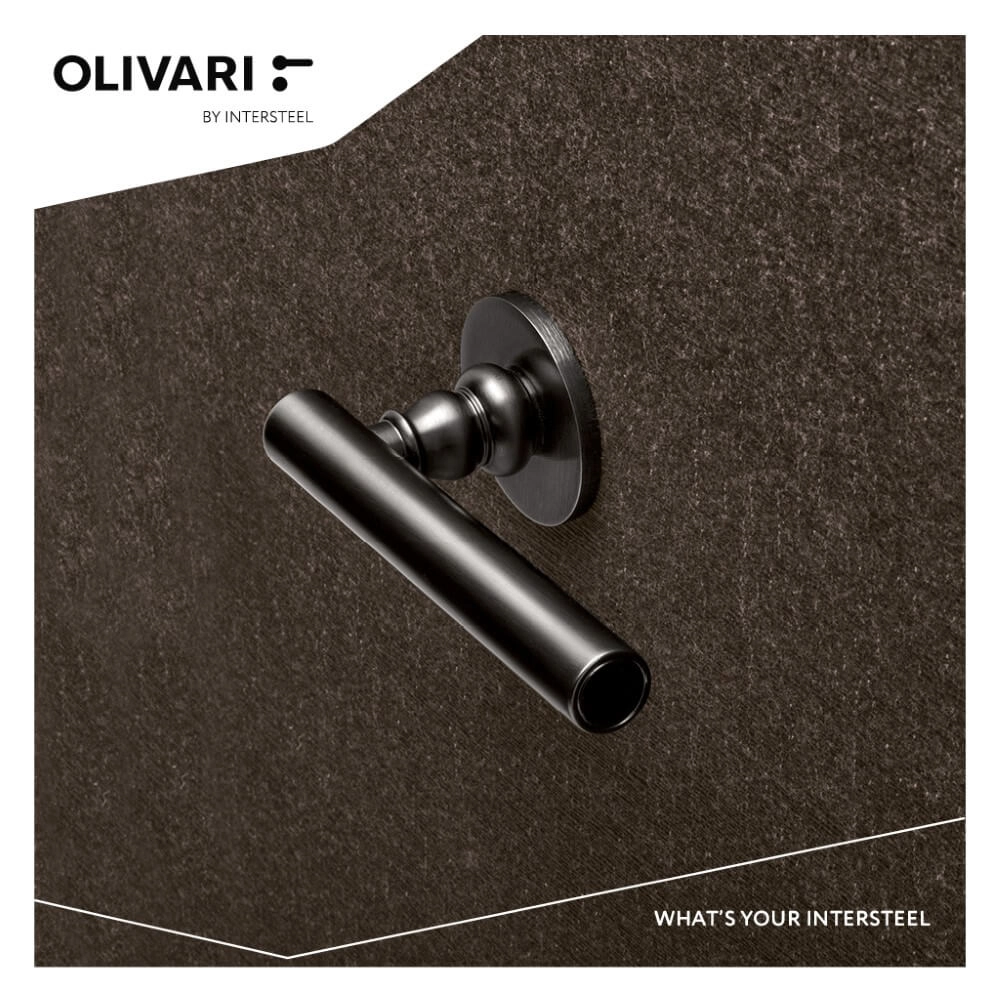 Poignée de porte design Dolve Vita sur rosace anthracite Olivari 8714186511701