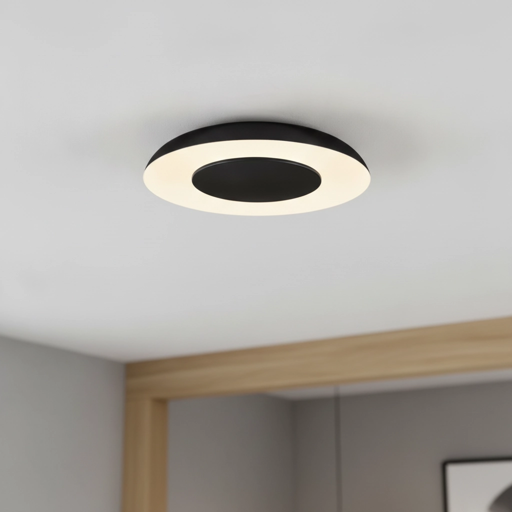 Plafonnier design Epos Ø 40cm noir avec blanc