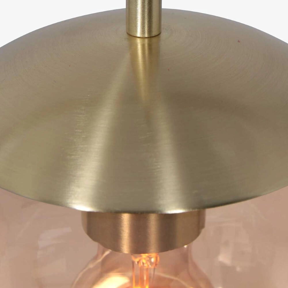 Lampe à suspension en verre doré Bolique Ø 30 cm Steinhauer 8712746166392