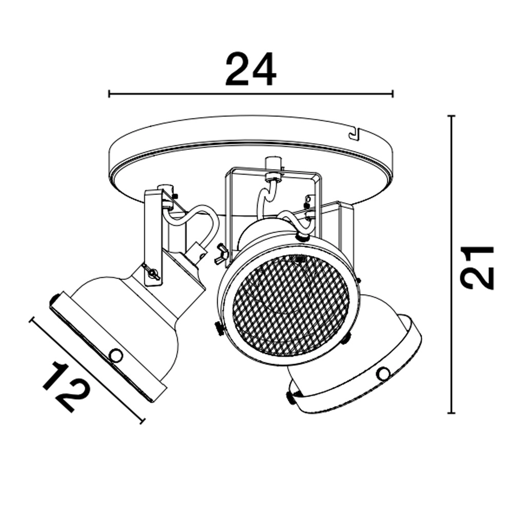 Plafonnier Ruvi 3 lumières noir Lyora 5212017446374